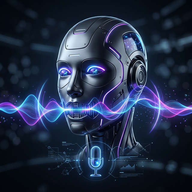 Abstract visualization of artificial intelligence voice interactions
